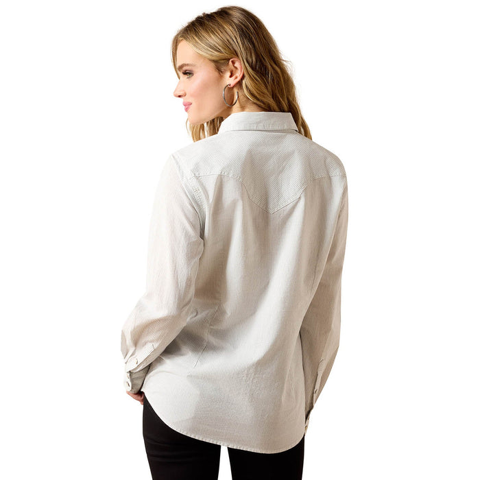 Ariat Women's Stella Western Snap Shirt – Long Sleeve Cowgirl Classic - AIBMR - White - XSmall - 2