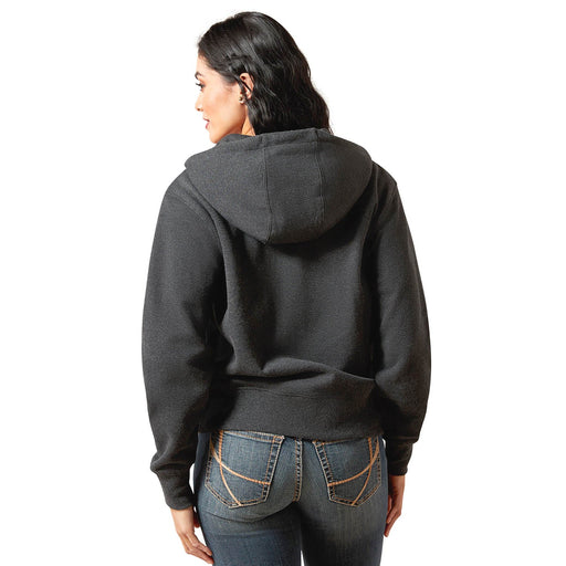 Ariat Womens Stitched Horseshoe Full Zip Hoodie - AI8DC - Charcoal Heather - Small - Each - 2