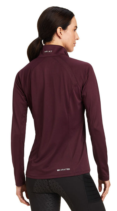 Ariat Womens Sunstopper 2.0 1/4 Zip Long Sleeve Baselayer -  - Small - Mulberry - 11
