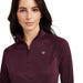 Ariat Womens Sunstopper 2.0 1/4 Zip Long Sleeve Baselayer -  - Small - Mulberry - 12