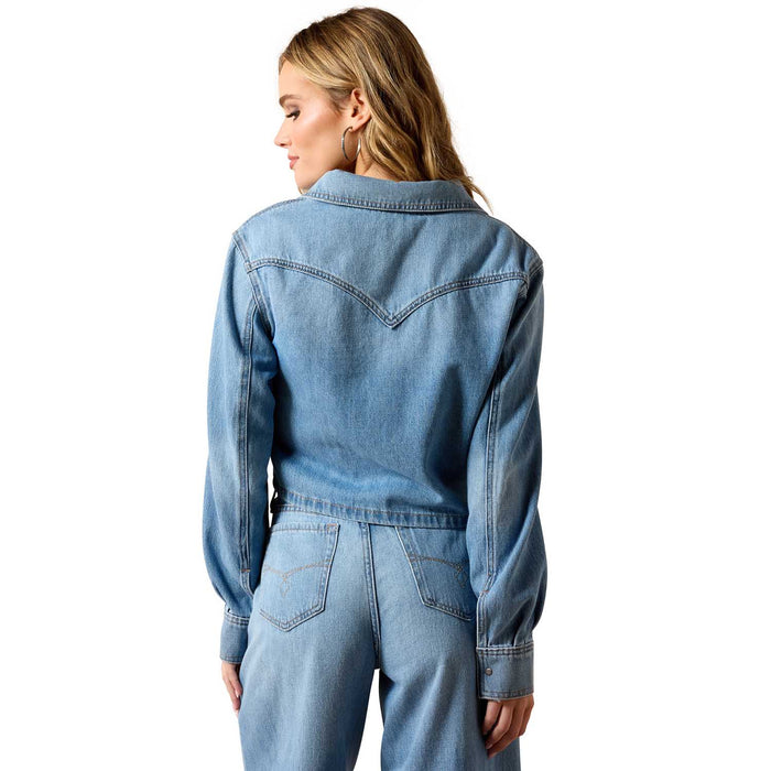 Ariat Women’s Western Cropped Comfort Denim Snap Shirt - AIBNC - Alameda - XSmall - 2