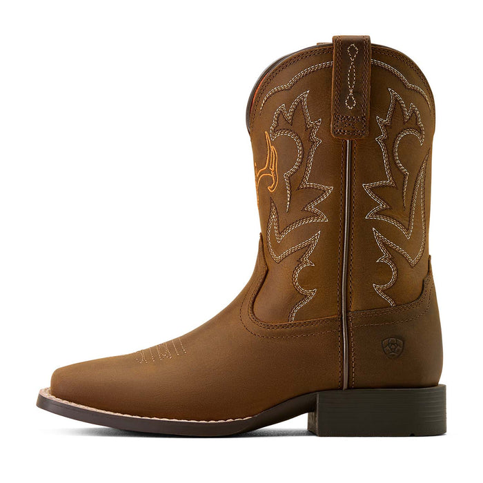 Ariat Youth Deer Ridge Wide Square Toe Western Boot - AI3AC - Brown - 8 - 2