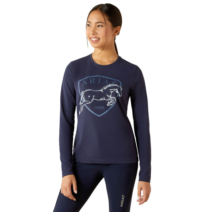 Ariat Youth Liberty Jump Long Sleeve Equestrian Shirt – Organic Cotton, Comfortable Riding Tee for Kids - Jeffers - Children > Girls > Shirts & Tees
