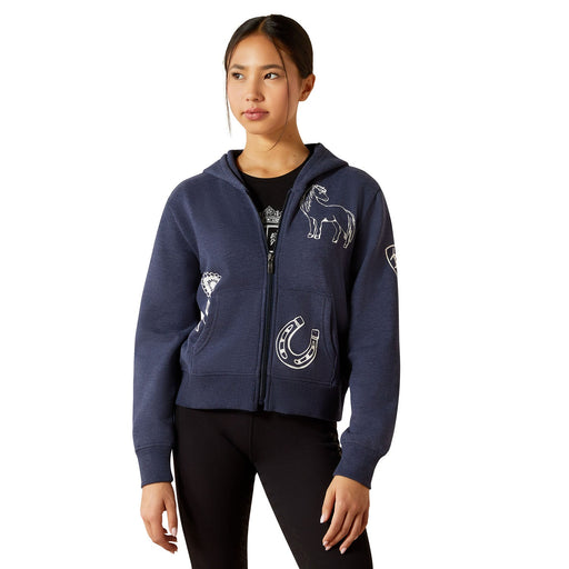 Ariat Youth Spiffy Full Zip Equestrian Hoodie - Jeffers - Children > Girls > Jackets & Outerwear