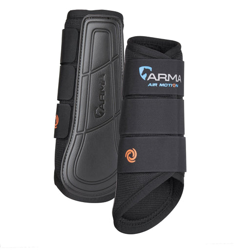 Arma Air Motion Brushing Boots – Lightweight, Breathable Horse Leg Protection - SEPR3 - Black/Black - Cob - Pair (2 ct) - 1