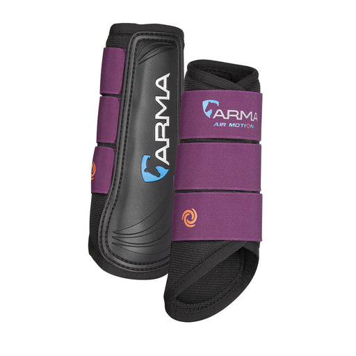 Arma Air Motion Brushing Boots – Lightweight, Breathable Horse Leg Protection - SEPR7 - Black/Plum - Full - Pair (2 ct) - 2