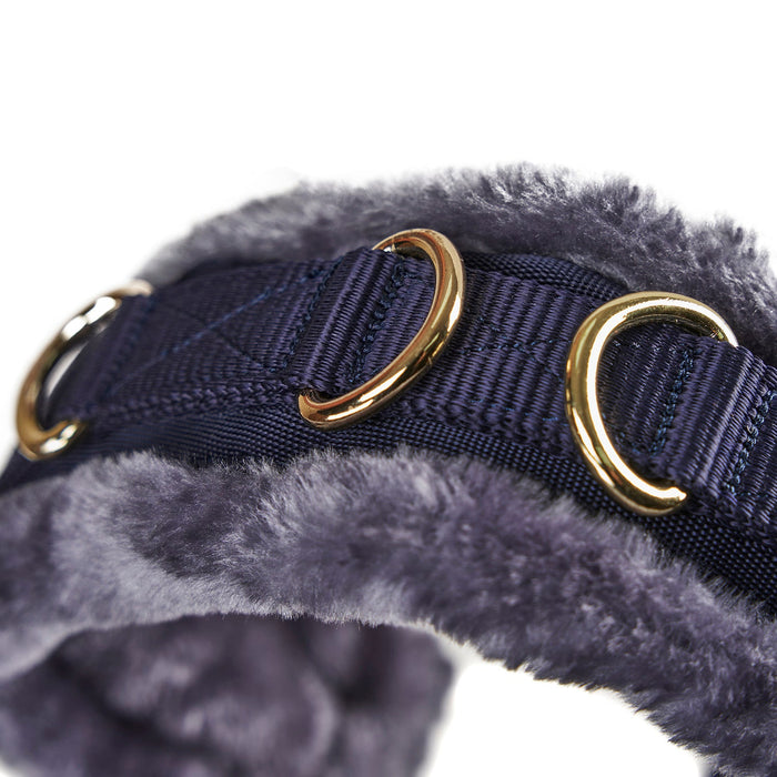 Arma Fleece Lined Lunge Cavesson – Adjustable Nylon Training Cavesson for Horses - SEP26W - Full - Navy - 8