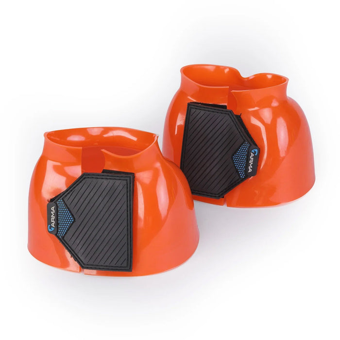 Arma Smooth Gloss Bell Boots for Horses, Pair - SEP2B4 - Bright Orange - Cob - 4