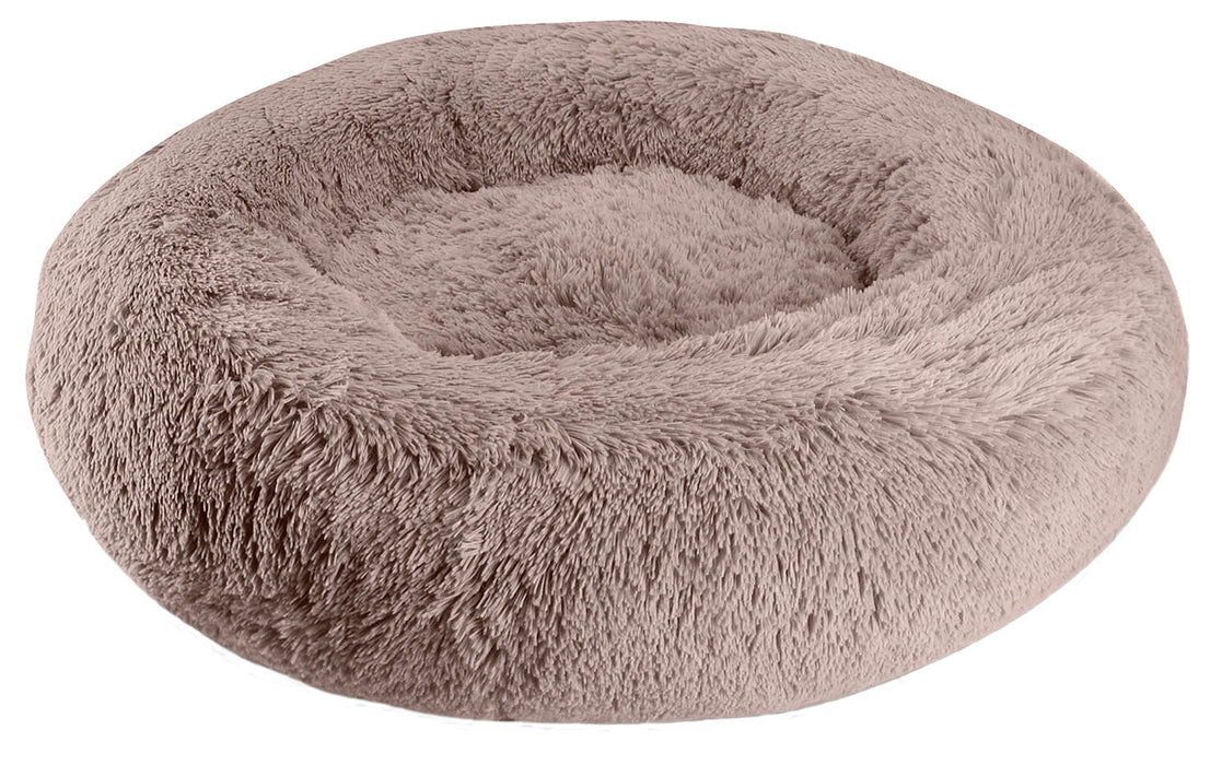 Arlee Shaggy Fur Donut Pet Bed, 39" x 11" - Blush  