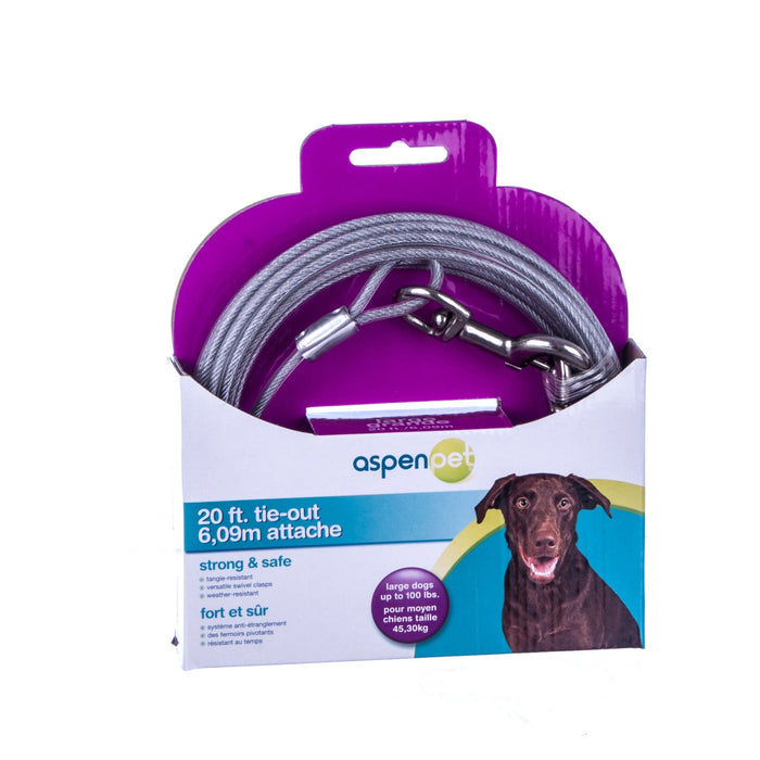 AspenPet Tie - Out Cables - Jeffers - Dog Supplies > Dog Apparel > Dog Collars, Harnesses, & Leashes