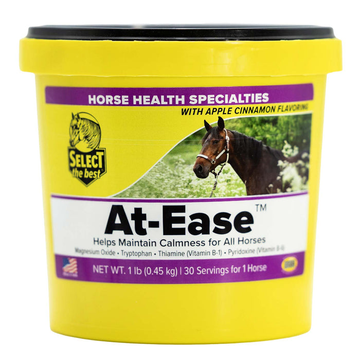 At - Ease Calming Powder Supplement for Horses – Natural Equine Calmer with Magnesium, Thiamine & Tryptophan - SELCH - 1 lb - 30 Servings - 2