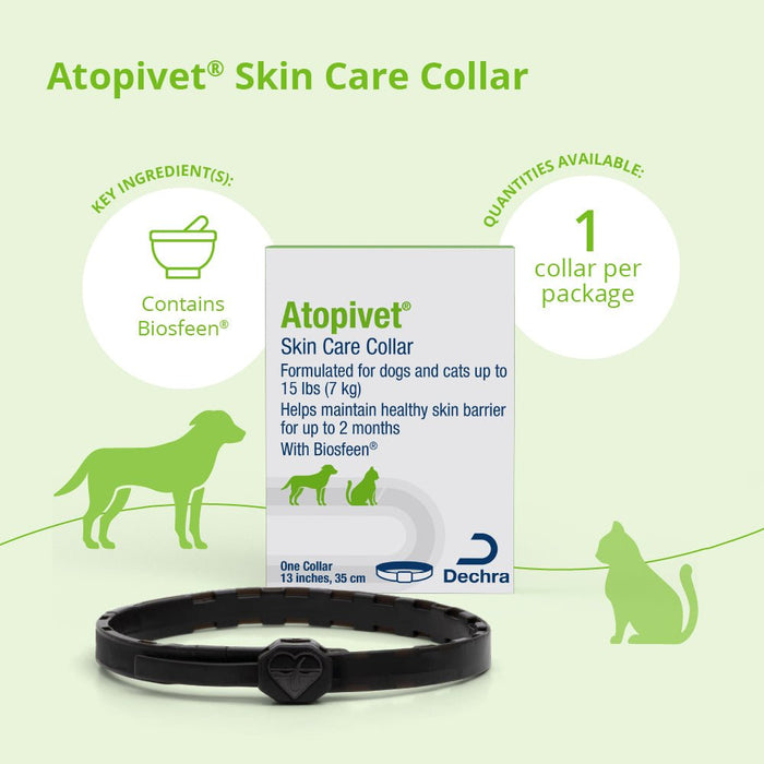 Atopivet Skin Care Collar with Sphingolipid for Dogs & Cats - 004DP-SMCOL - 13"L - Under 22 lbs - 6