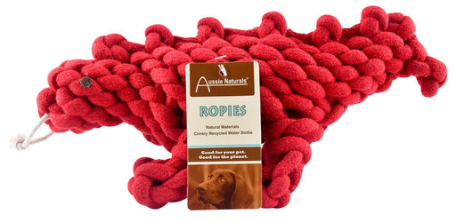 Aussie Naturals Ropies Red Dino Dog Toy - Jeffers - Dog Supplies > Dog Toys