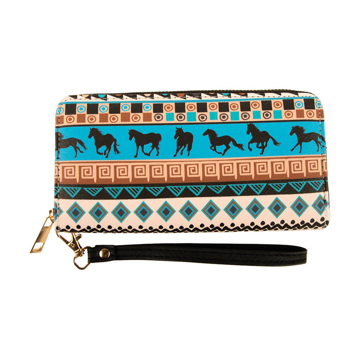 Tribal Horses Clutch Wallet - Multi  