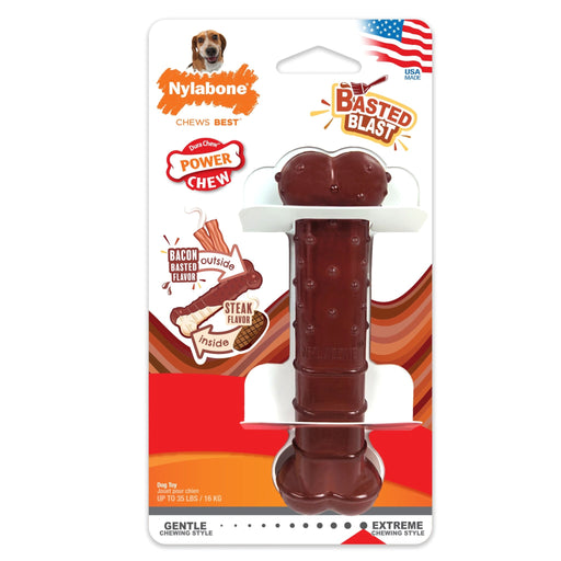 Basted Blast Dual Flavored Power Chew, Bacon Basted Steak - Jeffers - Dog Supplies > Dog Toys