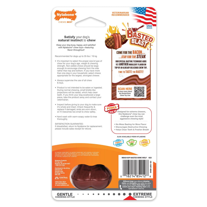 Basted Blast Dual Flavored Power Chew, Bacon Basted Steak - Jeffers - Dog Supplies > Dog Toys