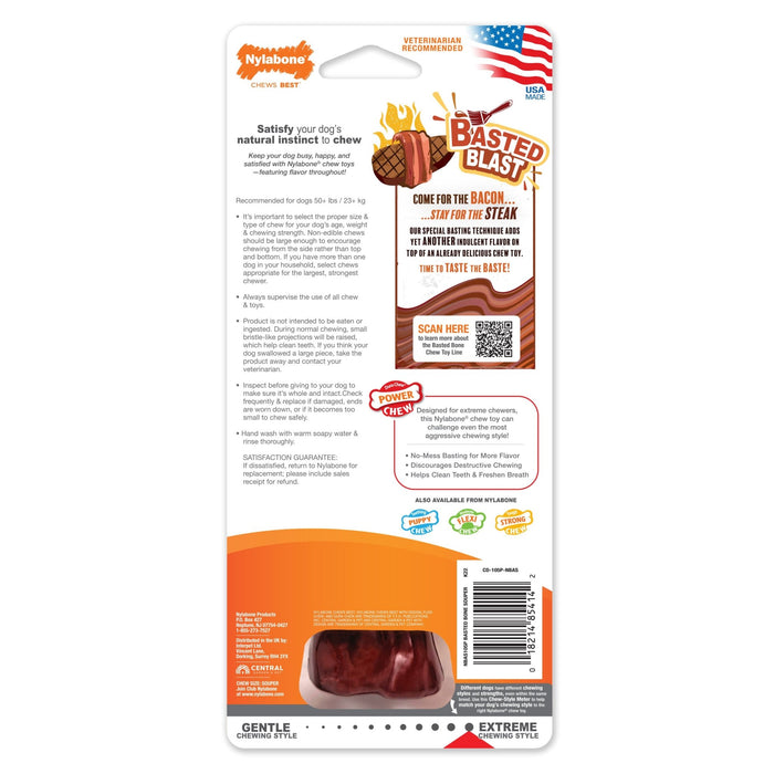 Basted Blast Dual Flavored Power Chew, Bacon Basted Steak - Jeffers - Dog Supplies > Dog Toys