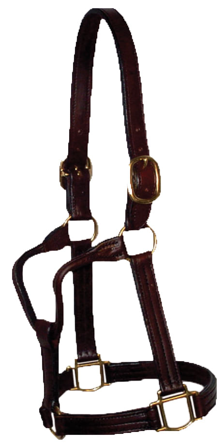 Berlin 1-1/8" Amish Handmade Leather Halter - Berlin 1-1/8" Track Leather Halter, Oversize  