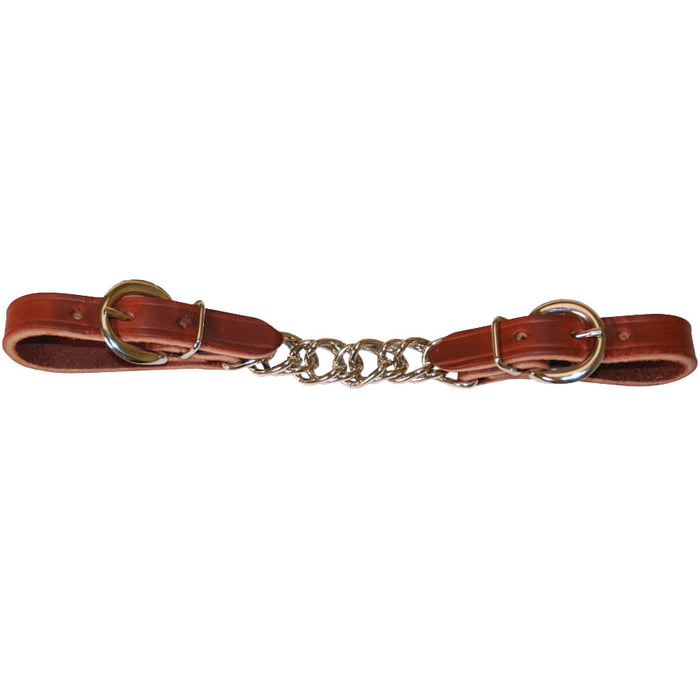 Berlin Custom Leather Flat Link Single Curb Chain - Latigo  