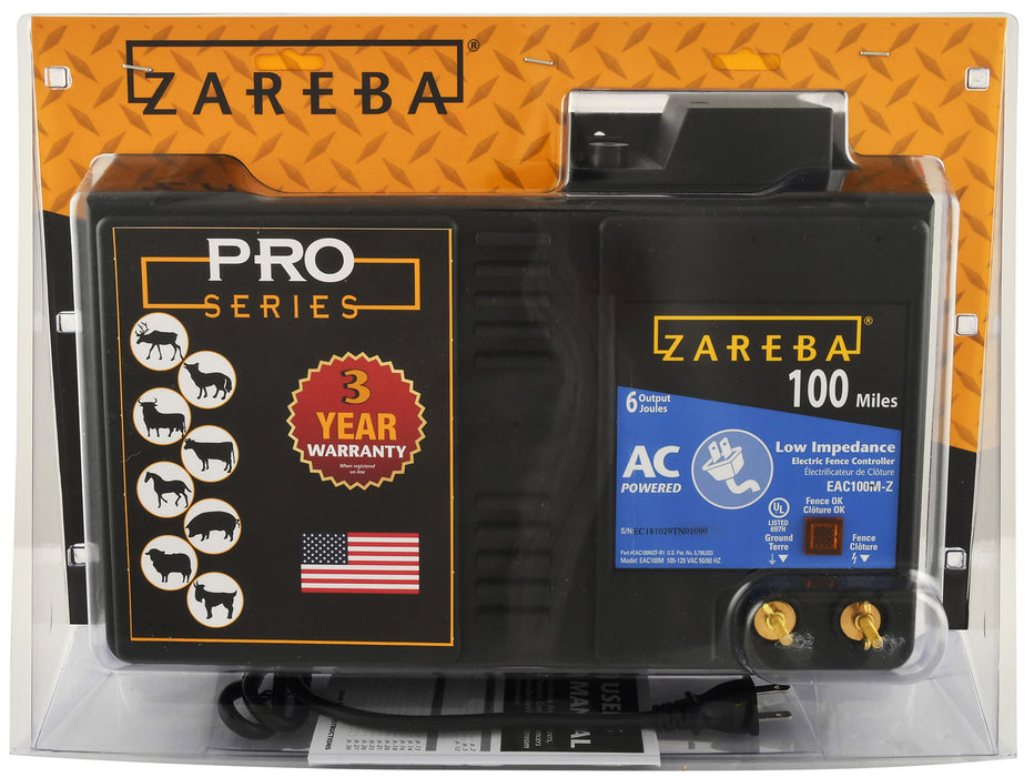 Zareba 100 Mile AC Low Impedance Electric Fence Charger -   