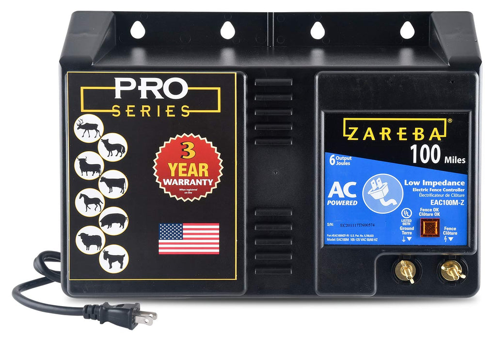 Zareba 100 Mile AC Low Impedance Electric Fence Charger -   