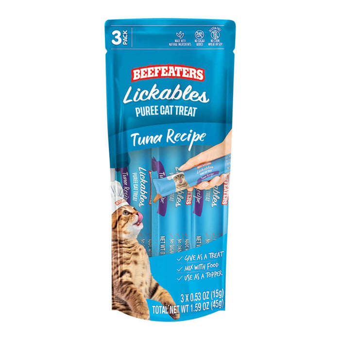 Beefeaters Lickables Puree Cat Treat, 3 ct, Case of 12 - Jeffers - Cat Supplies > Cat Treats