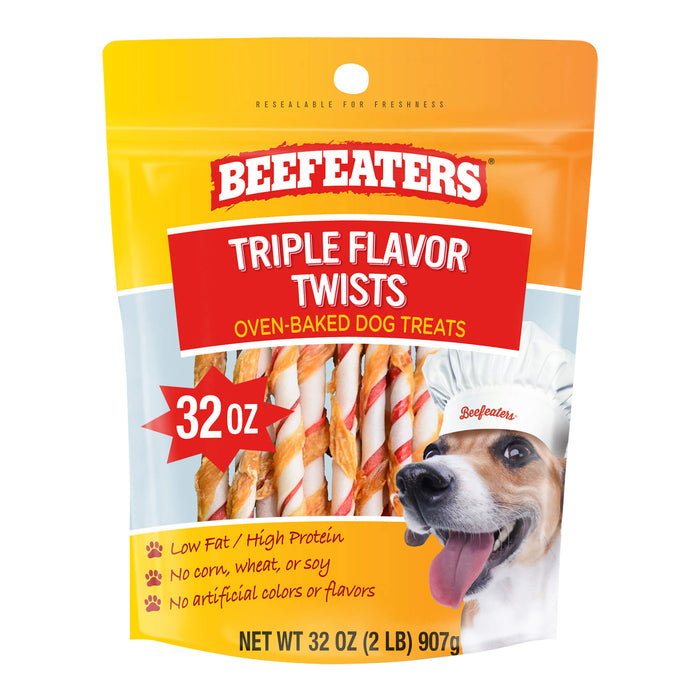 Beefeaters Triple Chicken Flavor Dog Twists - 031BE-348899 - 32 oz - Chicken - 1