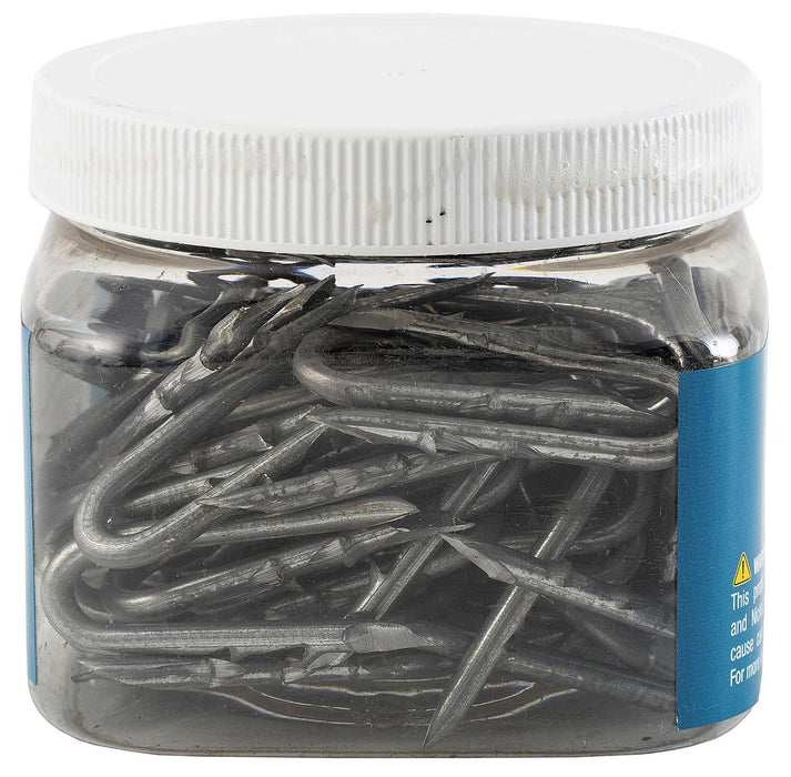 Bekaert 1.75' 8 ga Double Barbed Staples, 75 ct/jar - Jeffers - Farm & Ranch Supplies > Fencing & Barriers