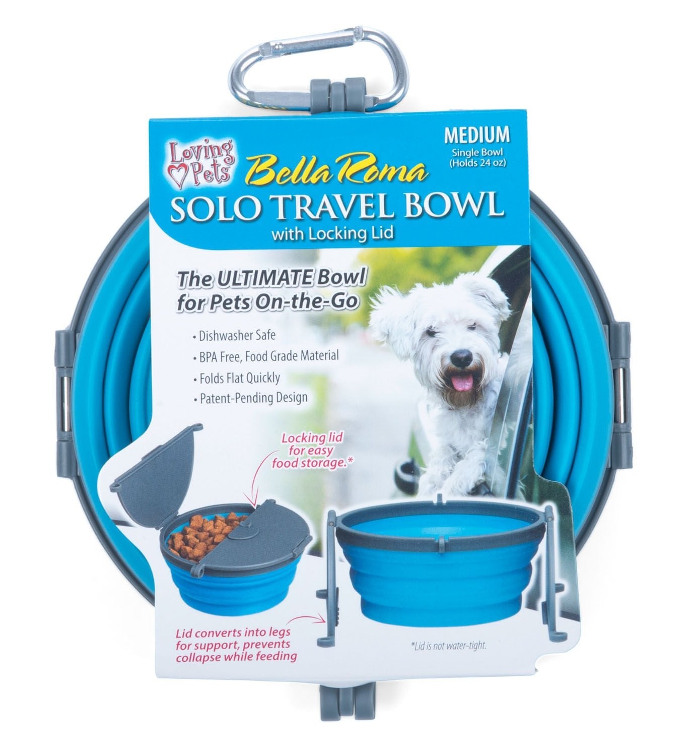 Jeffers Bella Roma Travel Dog Bowl