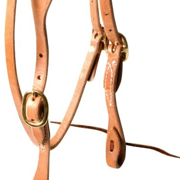 Berlin Leather Hermann Oak Shaped Ear Headstall with Throat Latch - BCLDC - 3