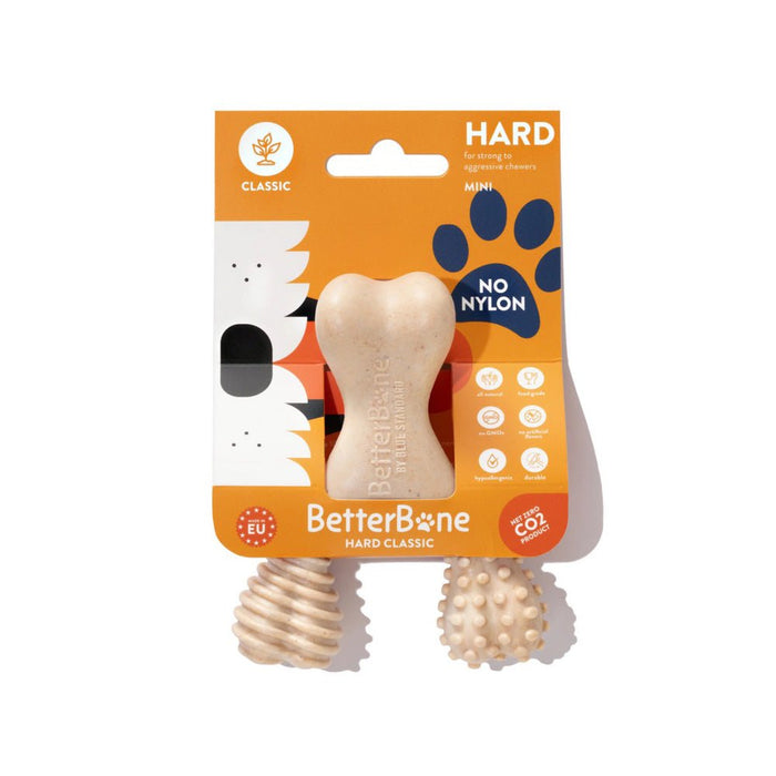 BetterBone Hard Density Dog Chew Toy for Aggressive Chewers, Beef - BS2G - Hard - 1 ct - Mini - 3