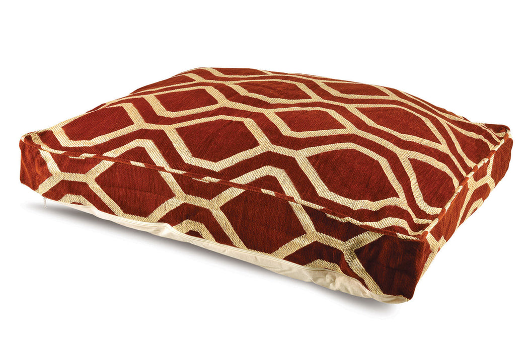 Chenille Pet Pillow Bed, 36" x 26" x 4" H - Scarlet  