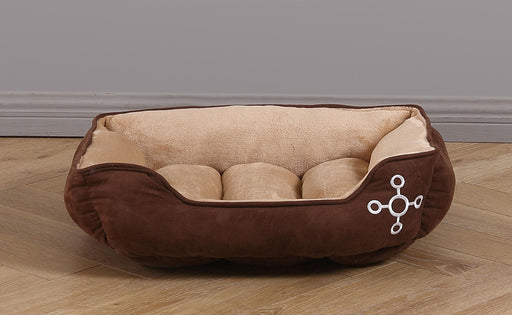 Tommie Copper Suede Cuddler Pet Bed, 34"x24" - Chocolate/Taupe  