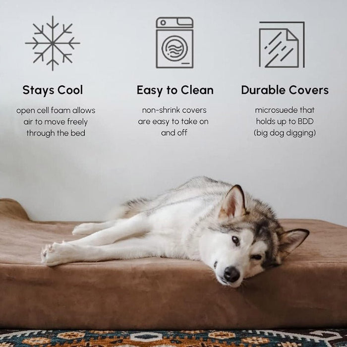 Big Barker 7" Thick Headrest Dog Bed – Orthopedic Foam Bed for Large & Giant Breed Dogs, Vet Recommended, Machine Washable - Jeffers - Dog Supplies > Dog Beds