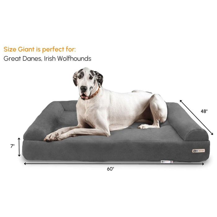 Big Barker 7" Thick Orthopedic Sofa Dog Bed for Large & Giant Breed Dogs – Vet Recommended, Joint Support, Durable Foam - Jeffers - Dog Supplies > Dog Beds
