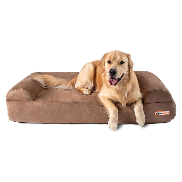 Big Barker 7" Thick Orthopedic Sofa Dog Bed for Large & Giant Breed Dogs – Vet Recommended, Joint Support, Durable Foam - H7Z3 - Khaki - Large – 48" x 30" x 7" - 1 ct - 21
