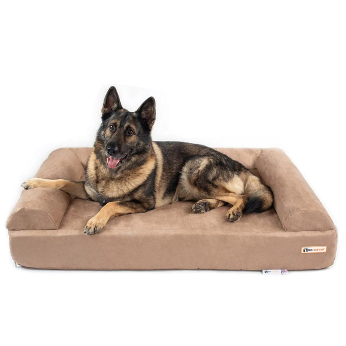 Big Barker 7" Thick Orthopedic Sofa Dog Bed for Large & Giant Breed Dogs – Vet Recommended, Joint Support, Durable Foam - H7Z7 - Khaki - XLarge – 52" x 36" x 7" - 1 ct - 33