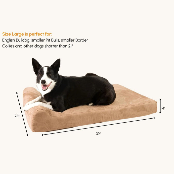 Big Barker Headrest Dog Bed, 4" Thick – Orthopedic Support for Small to Large Dogs - H7Y2 - Charcoal - Large - 4" x 39" x 25" - 1 ct - 37