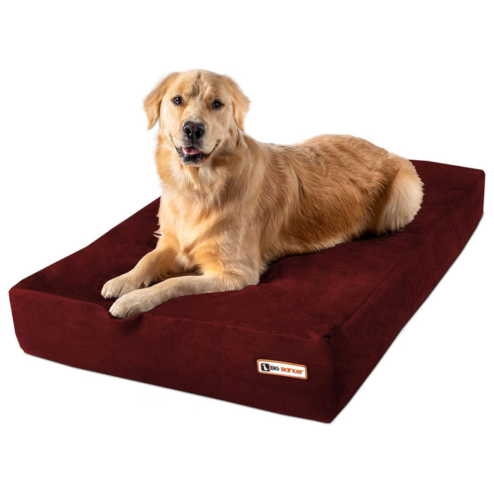 Big Barker Original Sleek Dog Bed, 7" Thick – Orthopedic Foam for Large & Giant Dogs - H7YL - Burgundy - Large - 48" x 30" x 7" - 1 - 15