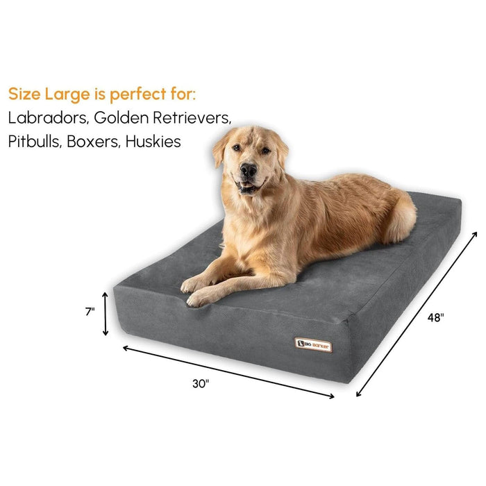 Big Barker Original Sleek Dog Bed, 7" Thick – Orthopedic Foam for Large & Giant Dogs - H7YM - Charcoal - Large - 48" x 30" x 7" - 1 - 19