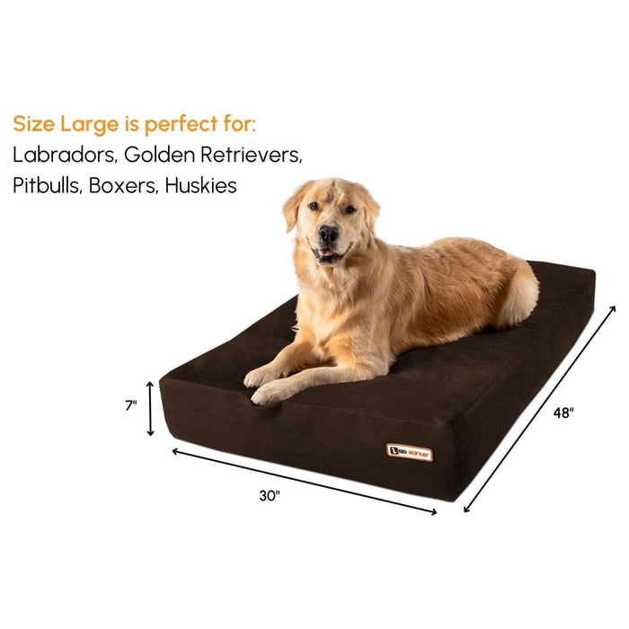 Big Barker Original Sleek Dog Bed, 7" Thick – Orthopedic Foam for Large & Giant Dogs - H7YN - Chocolate - Large - 48" x 30" x 7" - 1 - 22