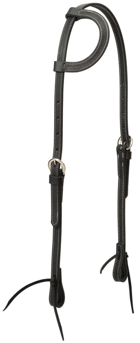 Black Latigo Leather Sliding Ear Headstall - Jeffers - Horse Supplies > Horse Tack > Bridles & Headstalls