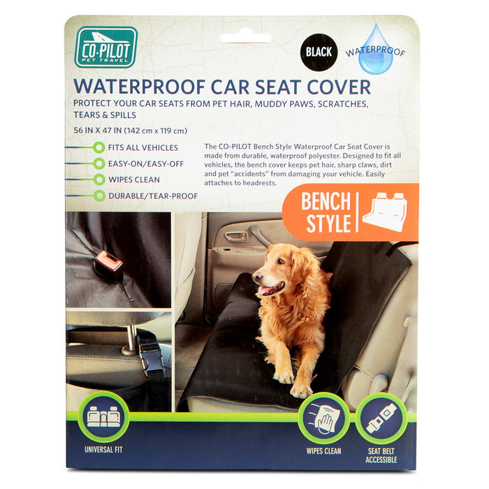 Black Waterproof Bench Pet Car Seat Cover, 56' x 47' - Jeffers - Animal & Pet Supplies > Animal & Pet Supplies