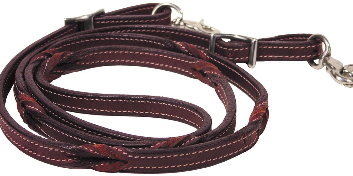Rênes Western Fermées En Cuir Western Imports – 2,60 M Marron