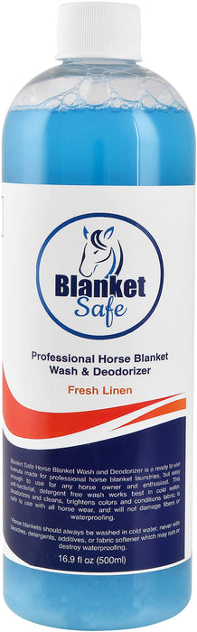 Blanket Safe Professional Horse Blanket Wash & Deodorizer, 16 oz - Fresh Linen  