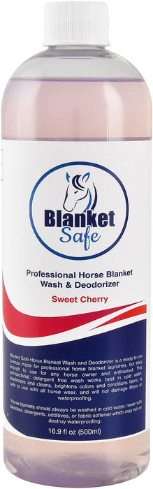 Blanket Safe Professional Horse Blanket Wash & Deodorizer, 16 oz - Sweet Cherry  