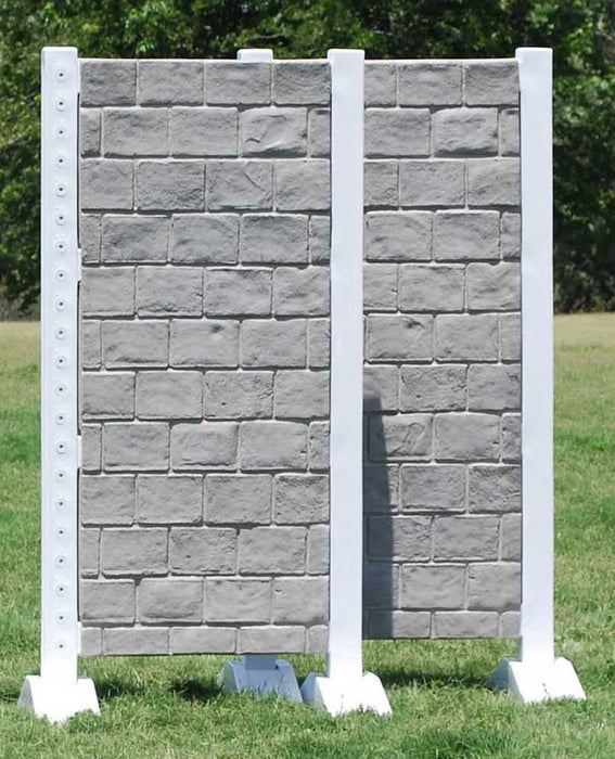 Burlingham 6' Stone Jump Standards, Pair - White/Gray Stone  