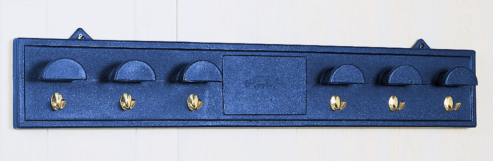 Burlingham Bridle Rack, Brass Hooks - Navy  