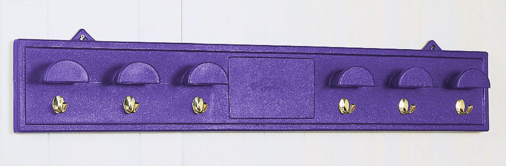 Burlingham Bridle Rack, Brass Hooks - Purple  