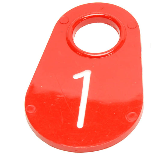 Bock's Red Nylon Numbered Identification Tags, 1 - 100, Single Tag - DATK - 11 - Red - 1